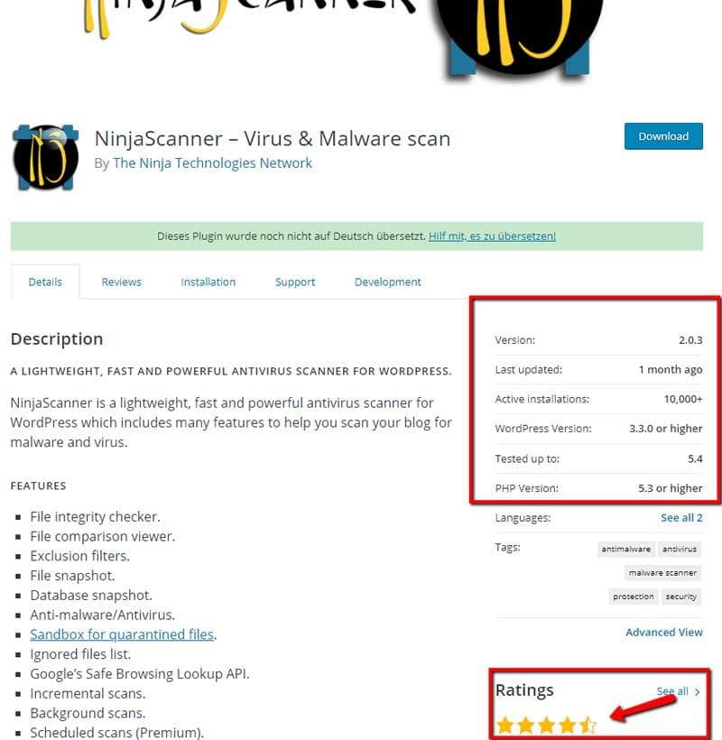 NinjaScanner - WordPress Plugins