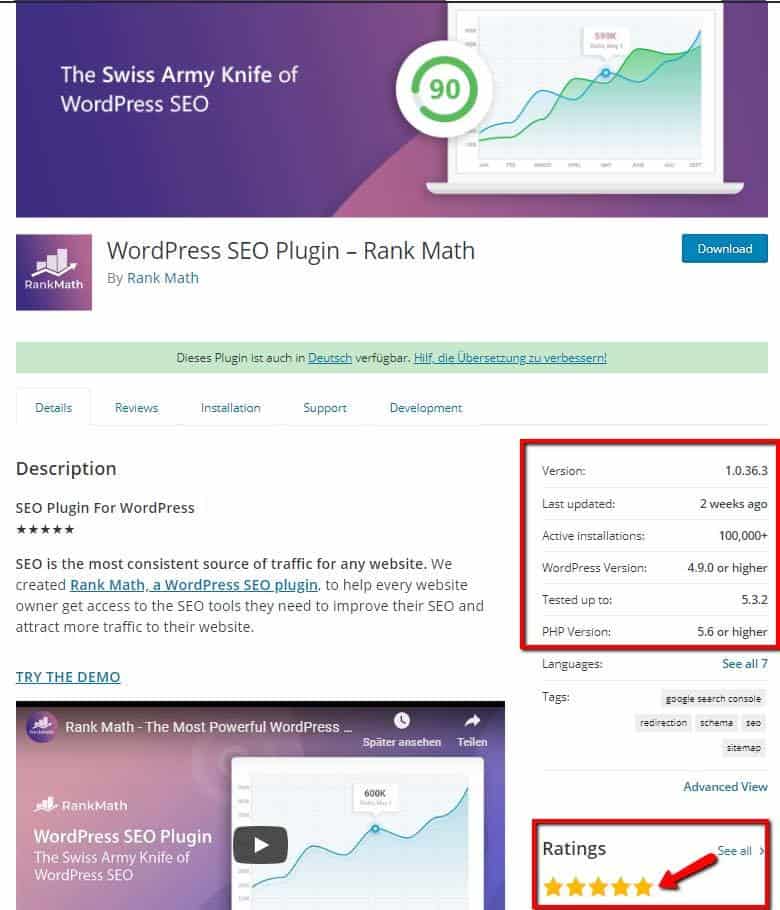RankMath SEO - Plugin