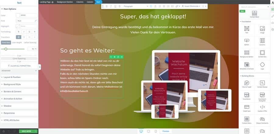 Thrive Architect - So sieht er aus
