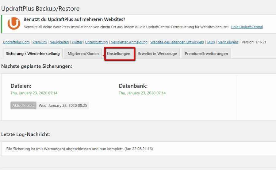 WordPress Plugin UpdraftPlus WordPress Plugin UpdraftPlus