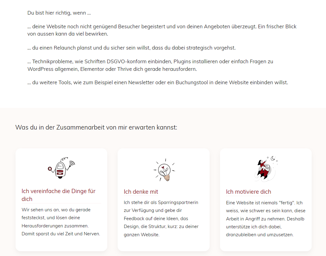Gute Text-Darstellung auf der Website Gute Text-Darstellung auf der Website