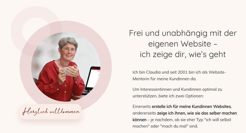 Über mich auf der Website Über mich auf der Website