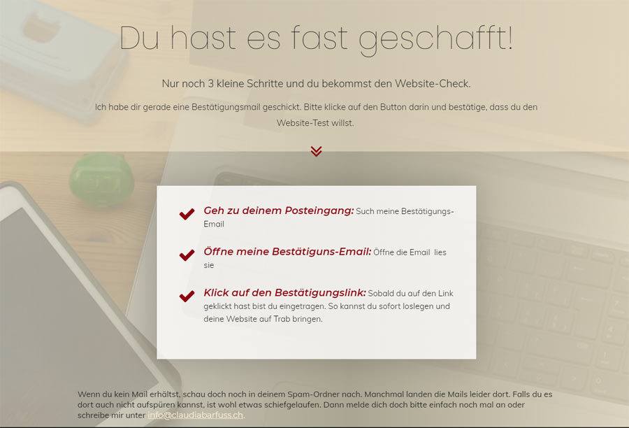 Email-Marketing "Fast geschafft"