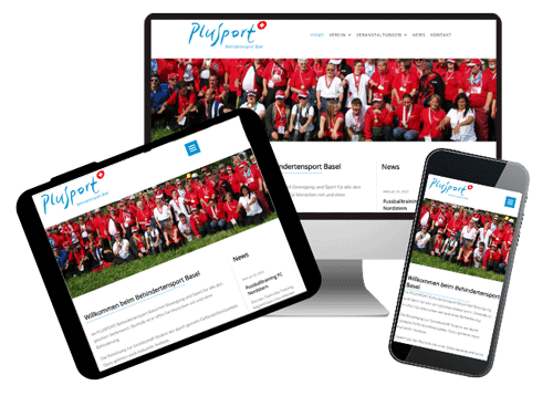 Website Plusport - Behindertensport Basel erstellt