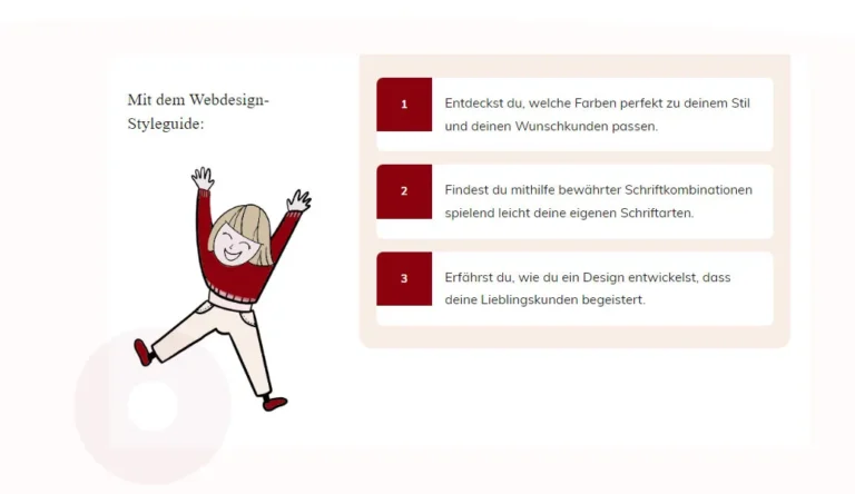 Benefits auf einer Landingpage