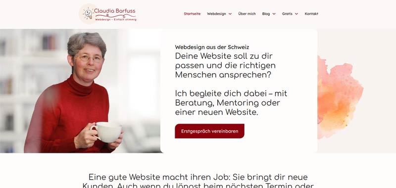 Screenshot Website Claudia Barfuss